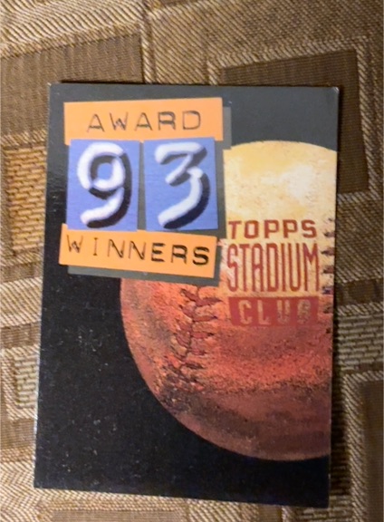 1994 Topps Stadium Club #5 Award Winners Infocard — front