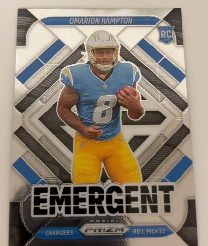 2025 Panini Prizm Emergent #9 Omarion Hampton — front