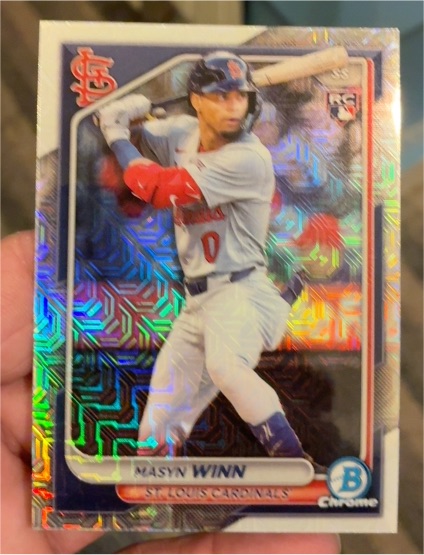 2024 Bowman Chrome #61 Masyn Winn Mojo Refractor (RC) — front