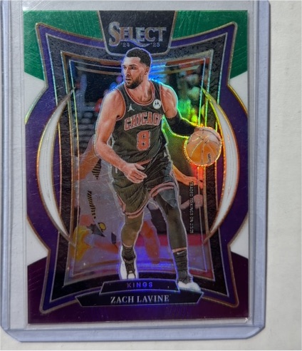 2024-25 Panini Select #10 Zach LaVine Green White Purple Prizm — front