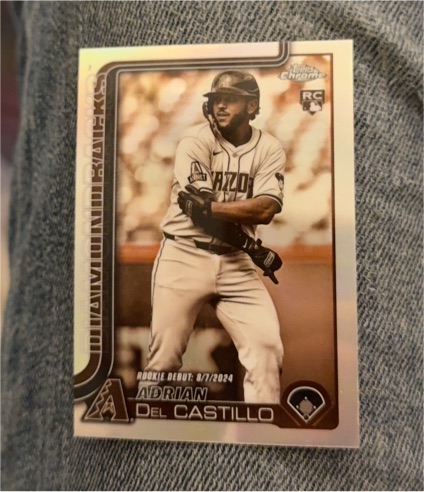 2025 Topps Chrome Update #USC92 Adrian Del Castillo Sepia Refractor Rookie Debut — front