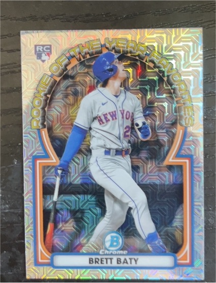 2023 Bowman Chrome #ROYF-3 Brett Baty Rookie of the Year Favorites Mojo Refractor — front