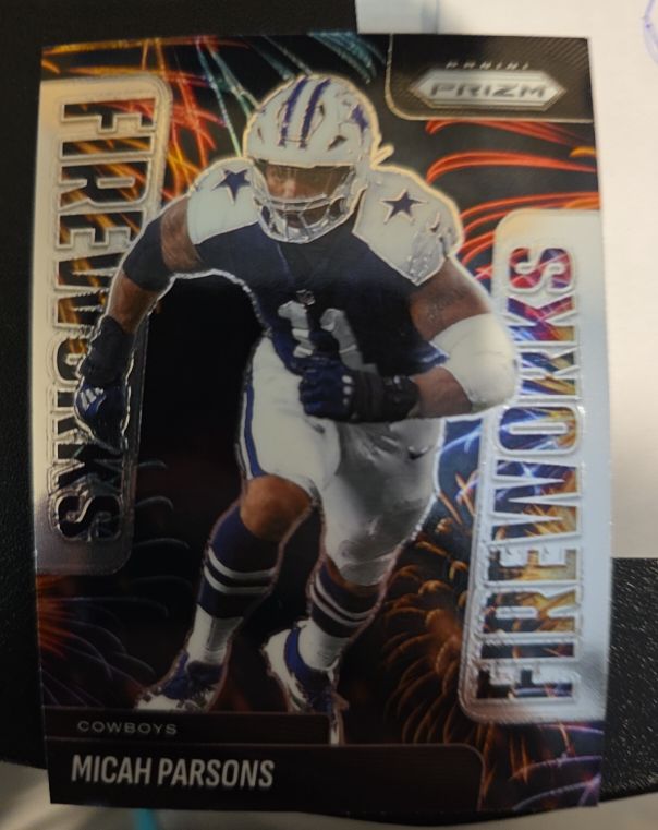 2025 Panini Prizm Fireworks #18 Micah Parsons — front