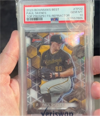 2023 Bowman's Best #TP22 Paul Skenes Top Prospects Refractor — front