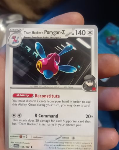 2025 Pokémon Sv10: Destined Rivals #155 Team Rocket's Porygon-Z — front