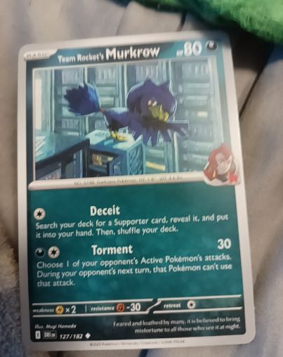2022 Pokemon SV10: Destined Rivals #127 Team Rocket's Murkrow — front