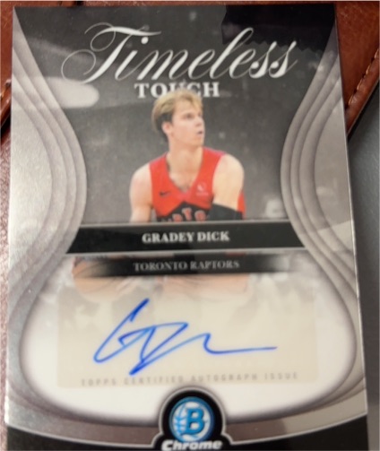 2025-26 Bowman Chrome #TTA-GD Gradey Dick Timeless Touch Auto — front