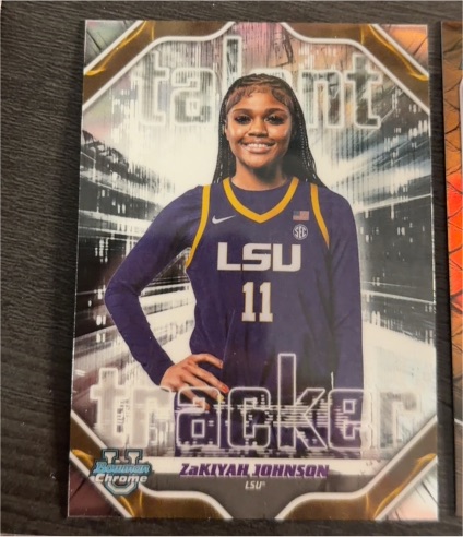 2025-26 Bowman Chrome #TT-17 ZaKiyah Johnson Talent Tracker LSU — front