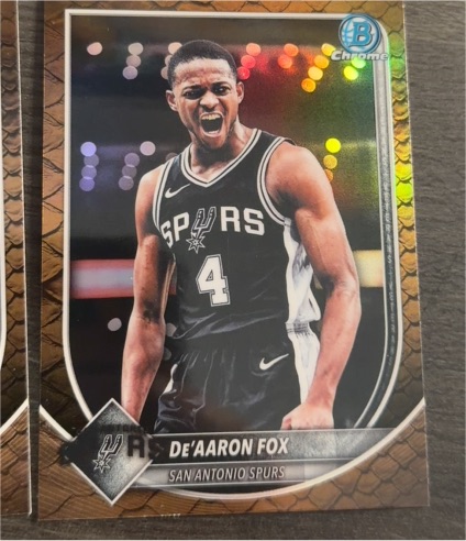 2025-26 Topps Bowman Chrome #BCV-144 De'Aaron Fox Reptilian Refractor — front
