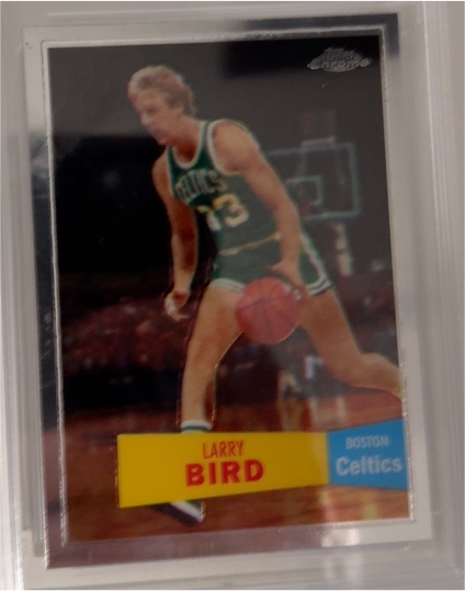 2007-08 Topps Chrome 1957-58 Variation #105 Larry Bird — front