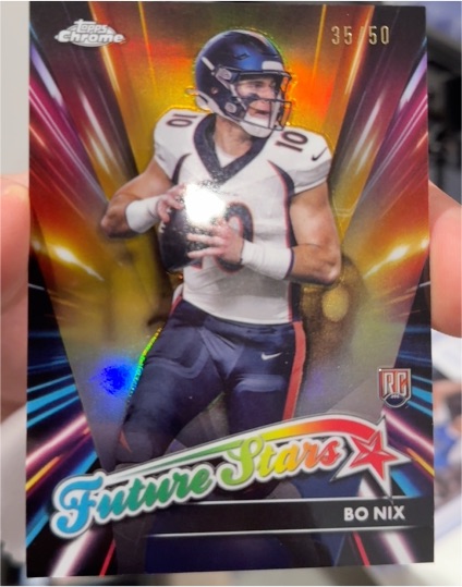 2024 Topps Chrome #FS-4 Bo Nix Future Stars Rookie Denver Broncos — front