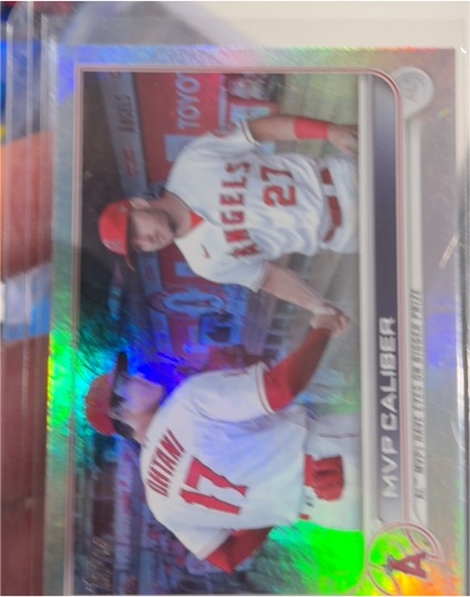 2022 Topps Update #US115 MVP Caliber Mike Trout Shohei Ohtani — front