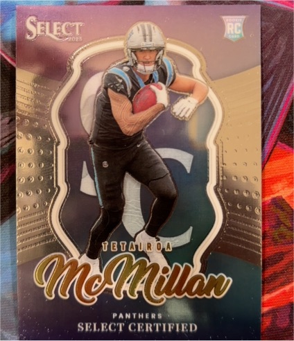 2025 Panini Select #5 Tetairoa McMillan Select Certified Rookie Panthers — front