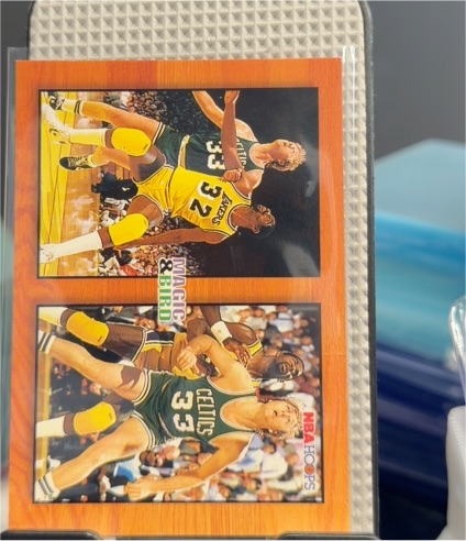 1993-94 NBA Hoops #MB1 Magic Johnson / Larry Bird — front