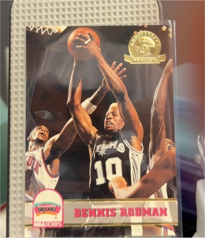 1993-94 NBA Hoops #405 Dennis Rodman Fifth Anniversary Gold — front