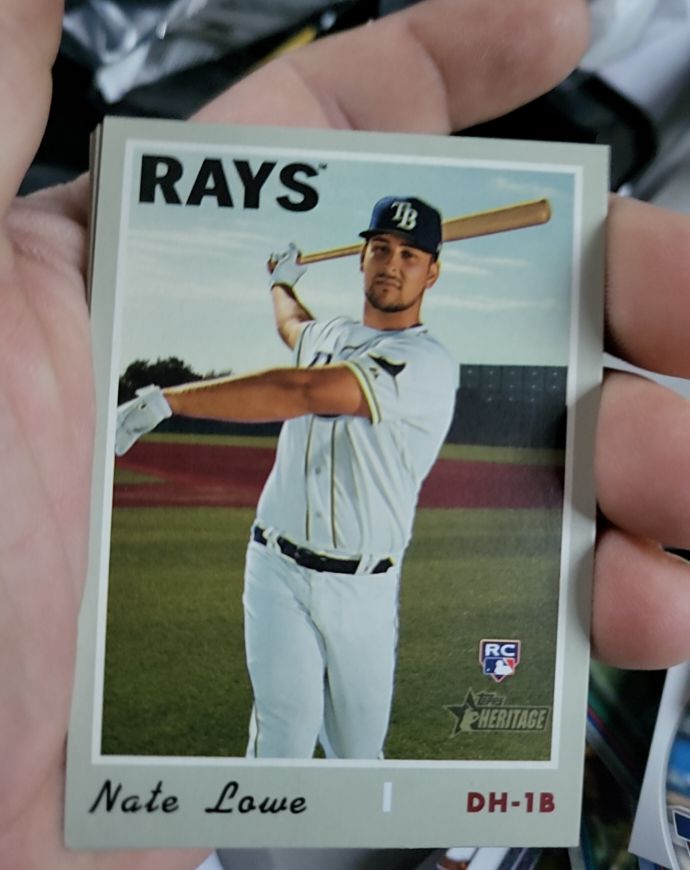 2019 Topps Heritage #604 Nate Lowe — front