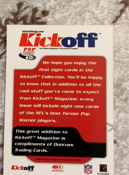 2003 Donruss Kickoff Checklist Card — front