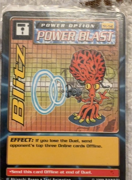 1999 Digimon Digi-Battle #ST-52 Blitz Power Option Power Blast — front