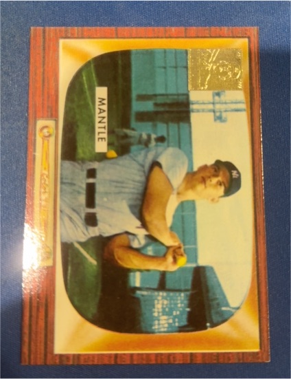 1996 Topps Commemorative Reprints #5 Mickey Mantle (1955 Bowman) — front