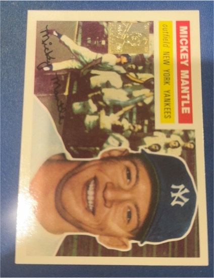 1996 Topps #6 Mickey Mantle 1956 Topps Reprint — front