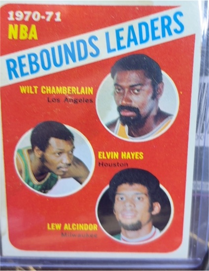 1971 Topps #142 Rebounds Leaders Wilt Chamberlain Elvin Hayes Lew Alcindor — front