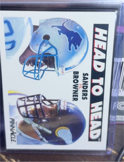 1991 Pinnacle #352 Barry Sanders / Joey Browner Head To Head — front
