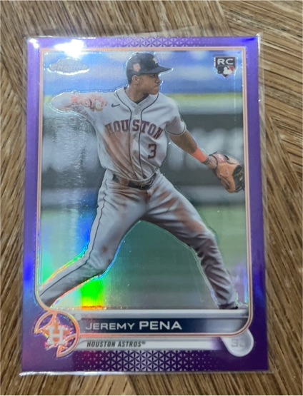 2022 Topps Chrome Update #USC136 Jeremy Pena Purple Refractor Rookie Card — front