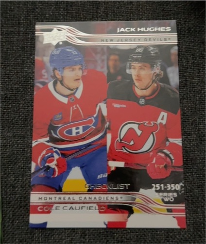 2025-26 Upper Deck Series 2 #449 Jack Hughes Cole Caufield — front