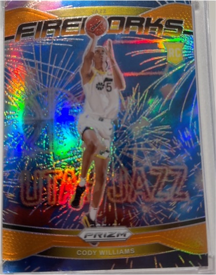 2024-25 Panini Prizm #18 Cody Williams Fireworks — front
