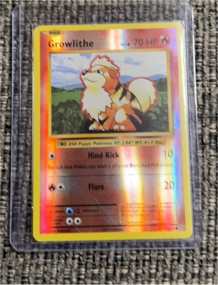 2016 Pokémon XY Evolutions #17 Growlithe Reverse Holo — front