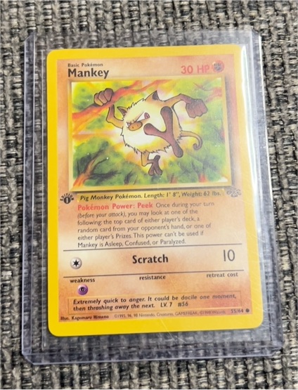 1995 Pokémon Jungle #55 Mankey — front