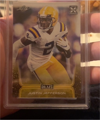 2020 Leaf Draft #40 Justin Jefferson — front
