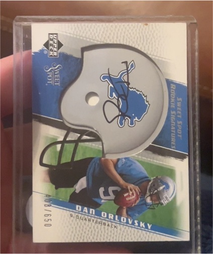 2005 Upper Deck Sweet Spot #246 Dan Orlovsky Rookie Signatures — front