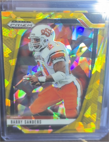 2025 Panini Prizm Draft Picks #188 Barry Sanders Gold Cracked Ice — front