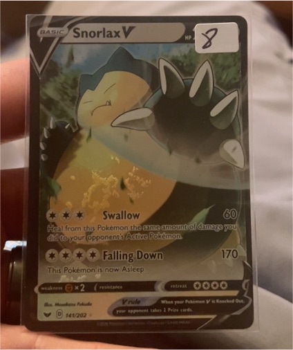 2020 Pokémon TCG Sword & Shield #141 Snorlax V — front
