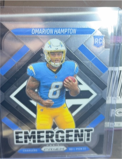 2025 Panini Prizm Emergent #9 Omarion Hampton — front