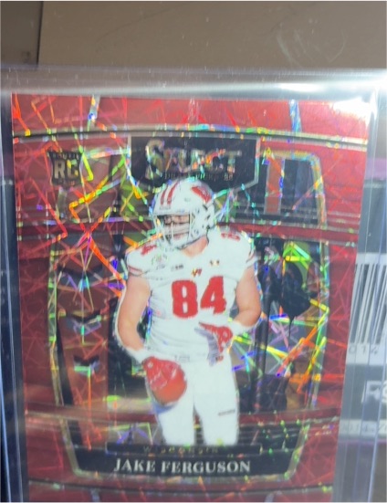 2022 Panini Select Draft Picks Concourse #24 Jake Ferguson Red Lazer Prizm Rookie — front