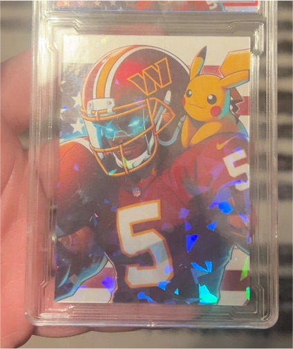 2025 Custom Jayden Daniels Pikachu Football Card — front