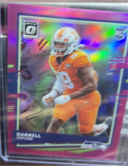 2020 Donruss Optic #136 Darrell Taylor Pink Prizm RC Seahawks — front