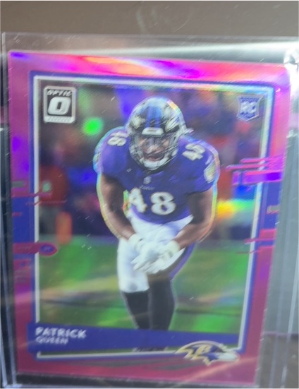 2020 Panini Donruss Optic #118 Patrick Queen Purple Shock Prizm Rookie — front