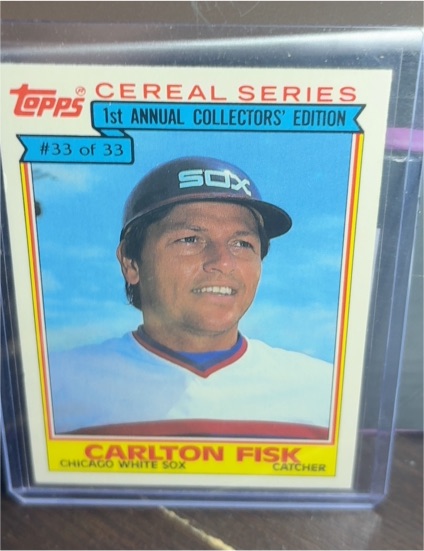 1984 Topps Cereal Series #33 Carlton Fisk — front