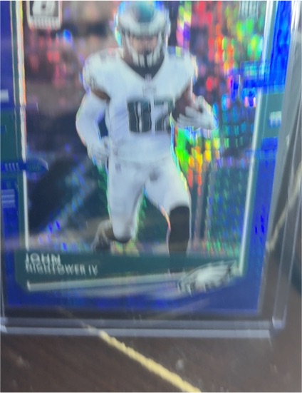 2020 Donruss Optic #128 John Hightower IV Rookie Blue Hyper Prizm Eagles — front