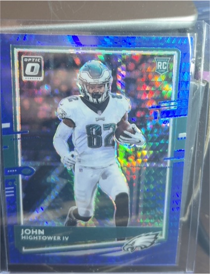 2020 Donruss Optic #128 John Hightower IV Blue Scope Prizm Rookie — front