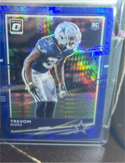 2020 Panini Donruss Optic #110 Trevon Diggs Blue Scope Prizm Rookie — front