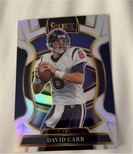 2025 Panini Select #50 David Carr Concourse Silver Prizm — front