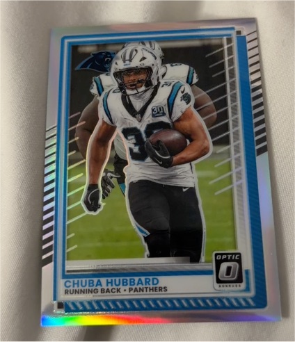 2025 Panini Donruss Optic #62 Chuba Hubbard — front