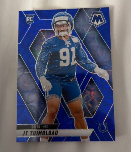 2025 Panini Mosaic #387 JT Tuimoloau Blue Scope Rookie — front