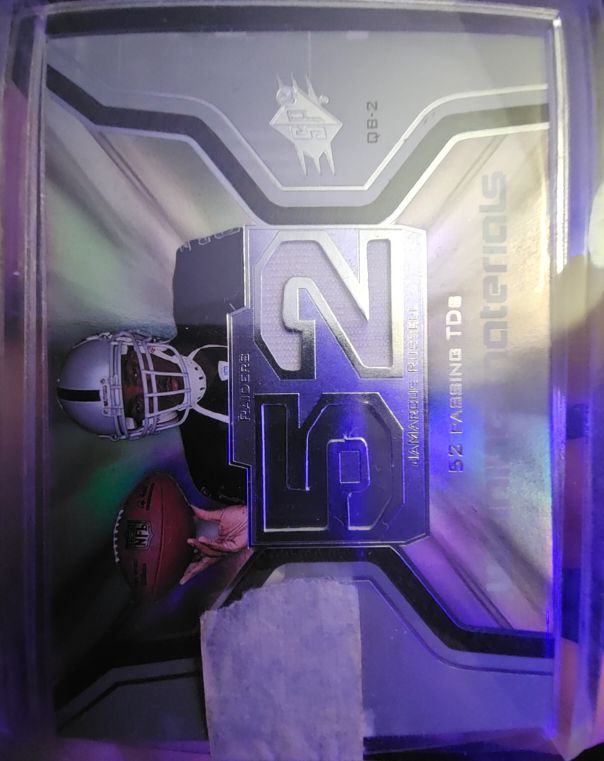 2007 Upper Deck SPx Winning Materials Stats JaMarcus Russell #WMS-JR2 — front