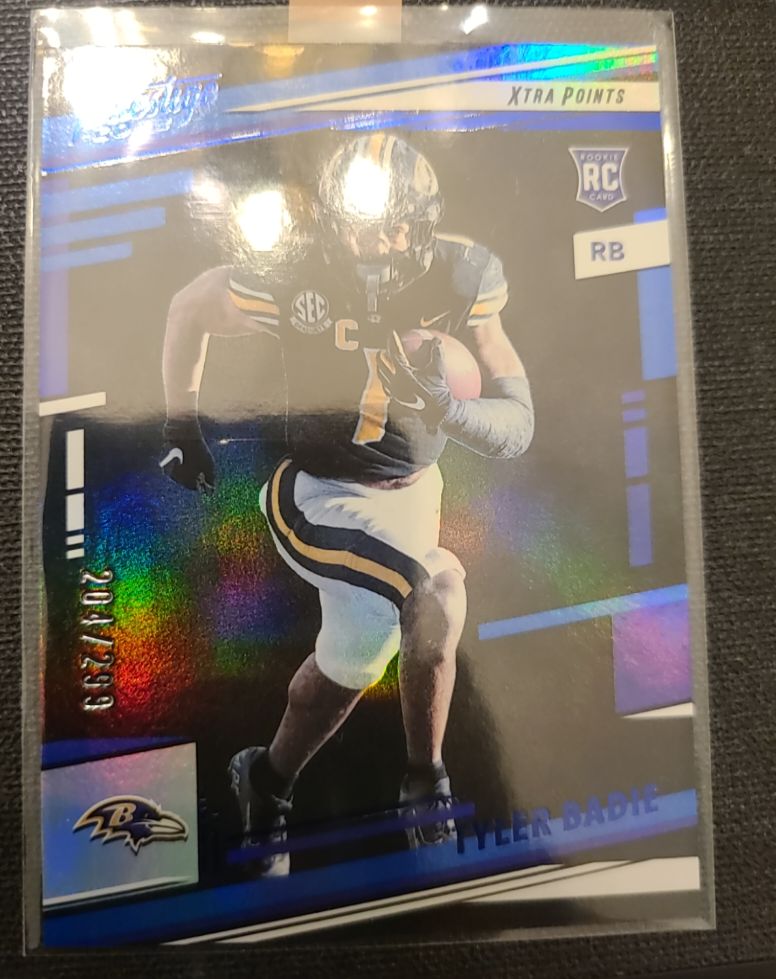 2022 Panini Prestige #377 Tyler Badie Xtra Points Astral Rookie Baltimore Ravens — front