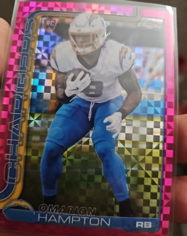 2025 Topps Chrome #324 Omarion Hampton — front